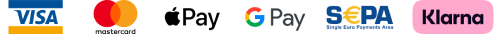 Visa, Mastercard, Apple Pay, Google Pay, SEPA, Klarna