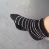Ringel Socken getragen beim putzen