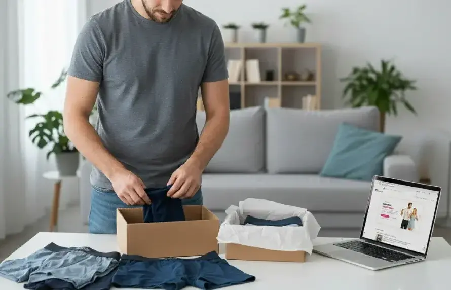 Als Mann getragene Unterwäsche verkaufen