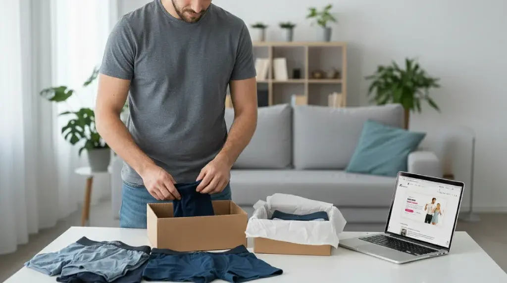 Als Mann getragene Unterwäsche verkaufen