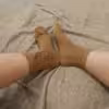 Veredelte Socken in beige mit Herzchen