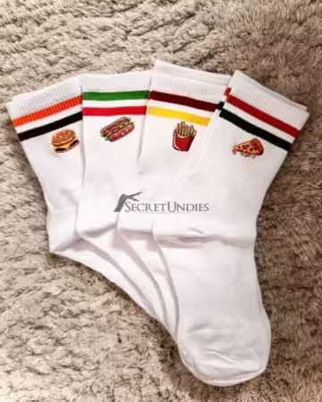 Kategorie getragene Jeans & Hosen kaufen 27 Süße Söckchen mit Fast Food Motiven
