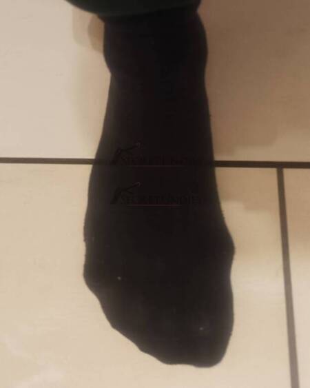 getragene Socken schwarz