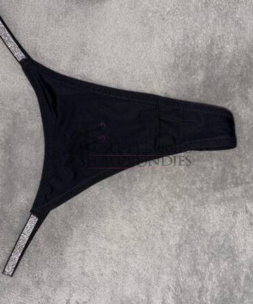 Schwarzer Tanga mit Glitzer