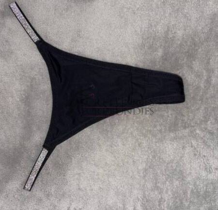 Schwarzer Tanga mit Glitzer