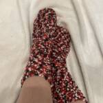 Wollsocken rot/schwarz/weiß