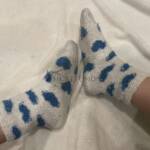 Wollsocken weiß mit blauen Herzen 💙 4 Wollsocken weiß mit blauen Herzen 💙