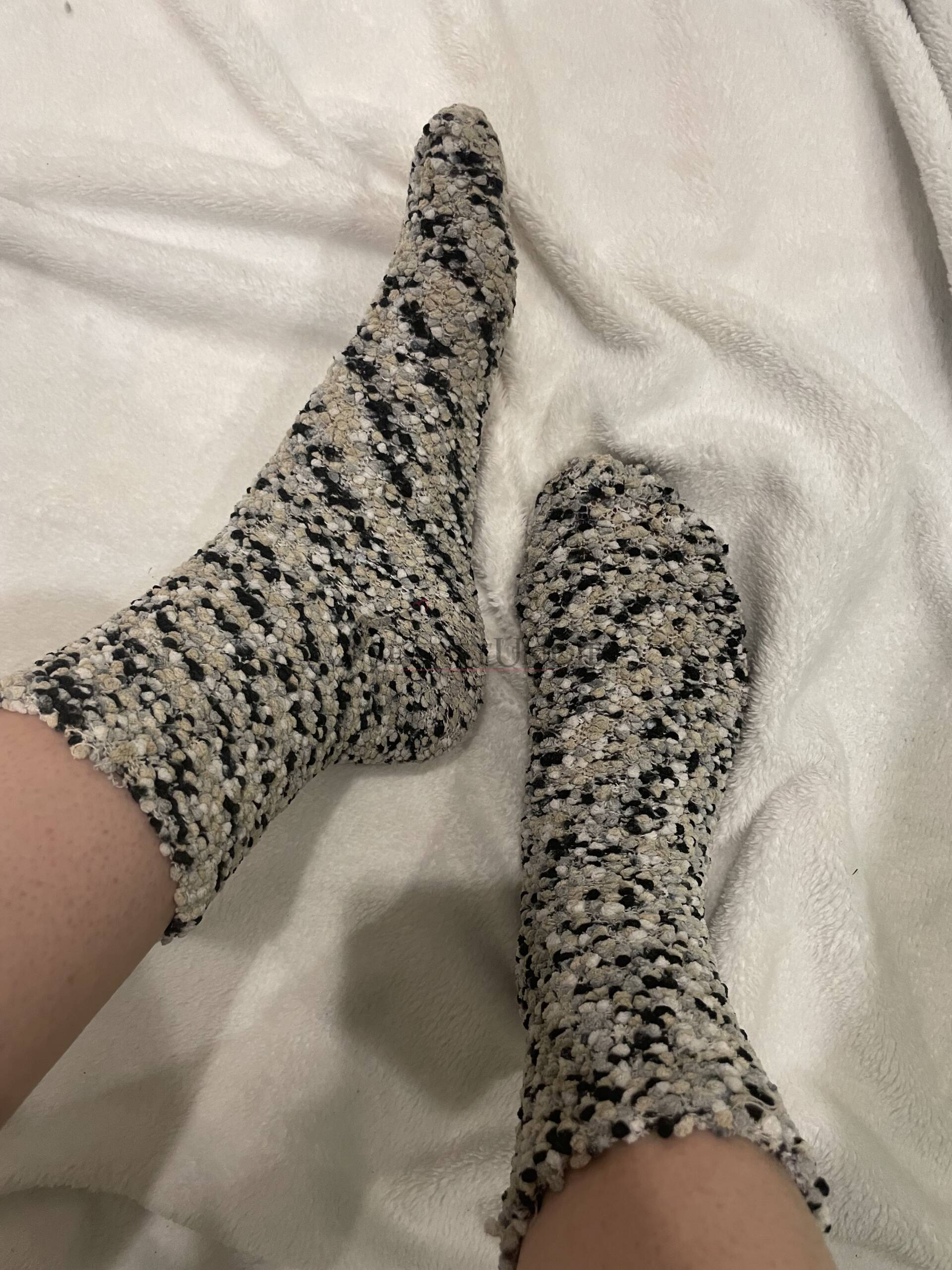 Wollsocken grau-weiß-beige 2 Wollsocken grau-weiß-beige – Bild 3