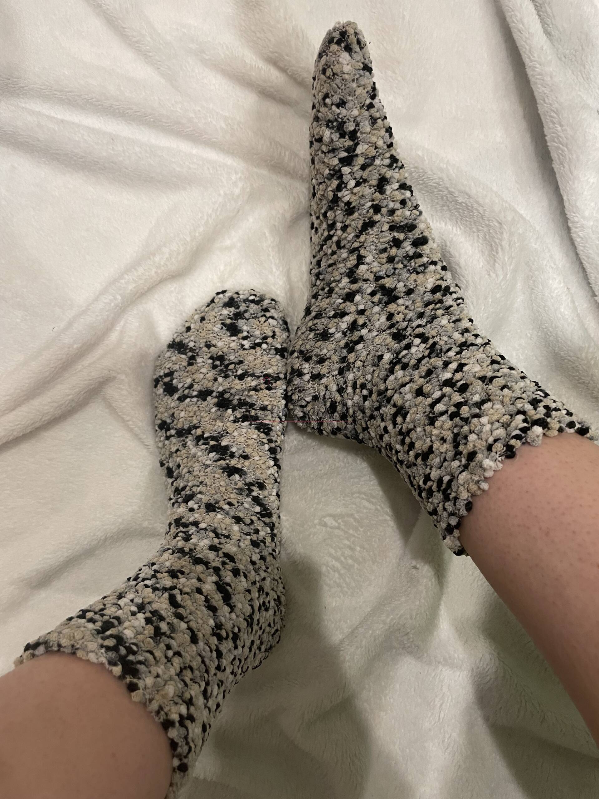 Wollsocken grau-weiß-beige 1 Wollsocken grau-weiß-beige – Bild 2