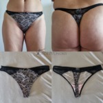 Getragener Tanga mit Blumen Muster