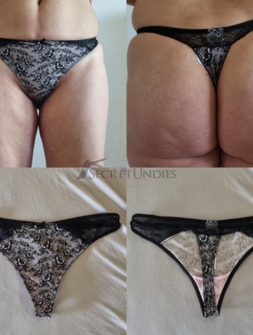 Getragener Tanga mit Blumen Muster