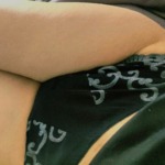 Schwarzer bestickter Slip 1 Tag getragen, damit die ganze Nacht getanzt