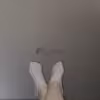 Getragene weiße Socken