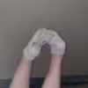 Getragene weiße Socken