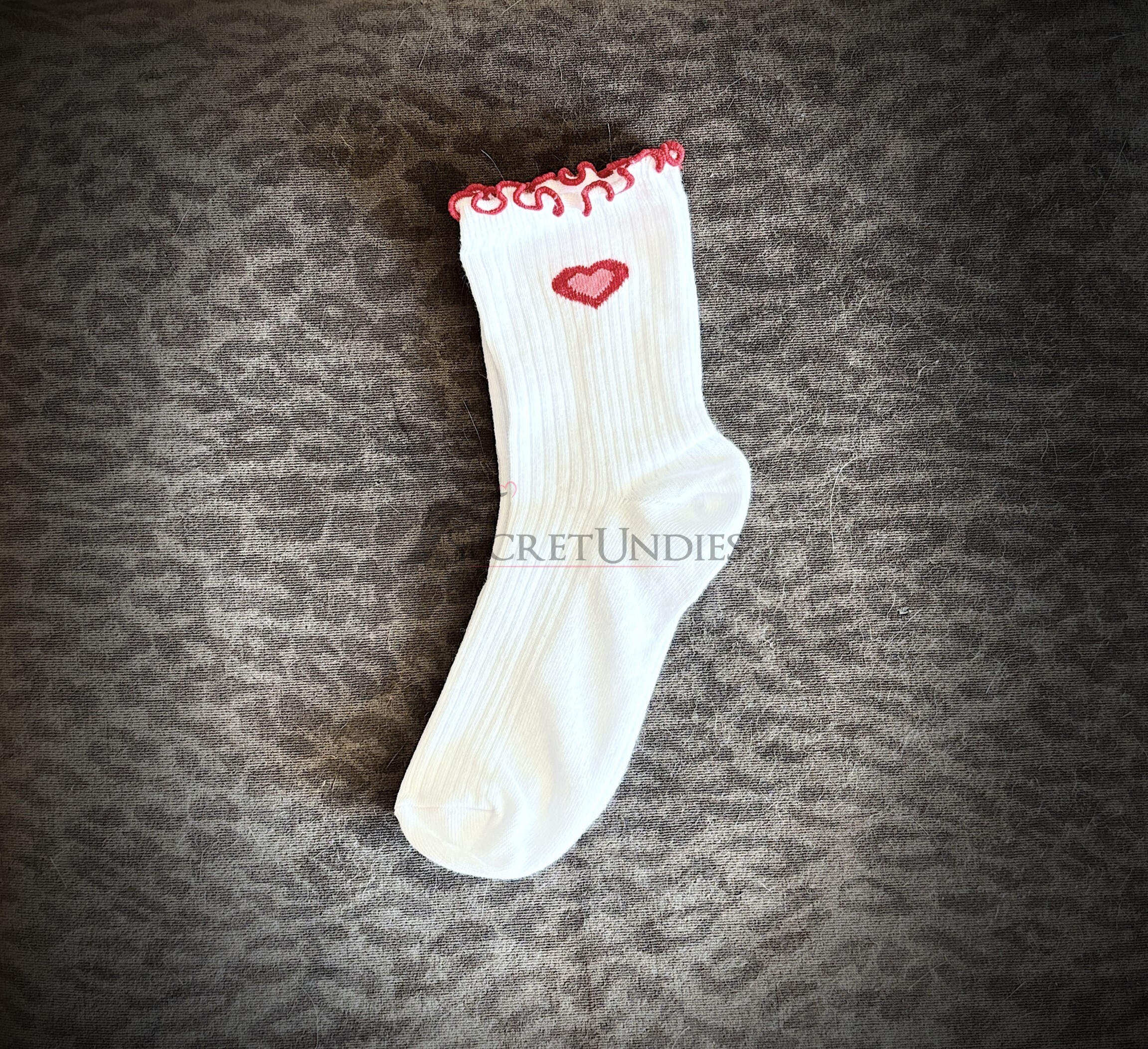 Weiße Socken mit Herz 2 Weiße Socken mit Herz – Bild 3