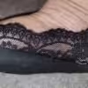 Schwarze Socken mit spitze