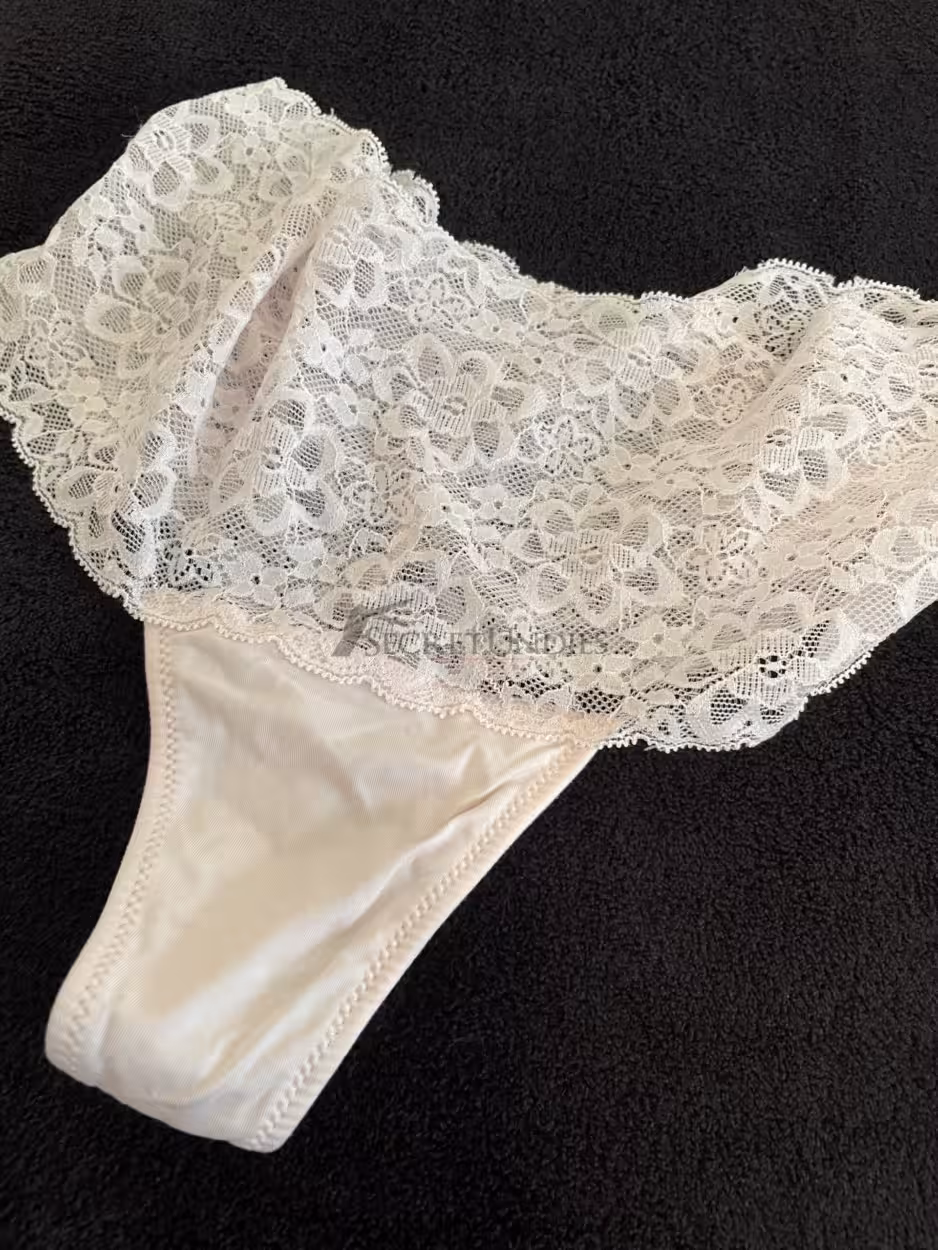 Tanga, elfenbein, Spitze – Bild 3