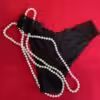 Slip, schwarz, Spitze, getragen