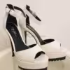 Nasty Gal Heel, Peep Toes, Plateau, weiß, schwarz