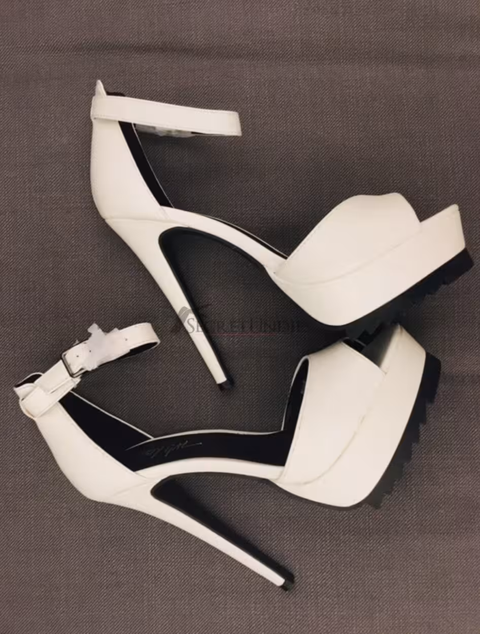 Nasty Gal Heel, Peep Toes, Plateau, weiß, schwarz – Bild 6