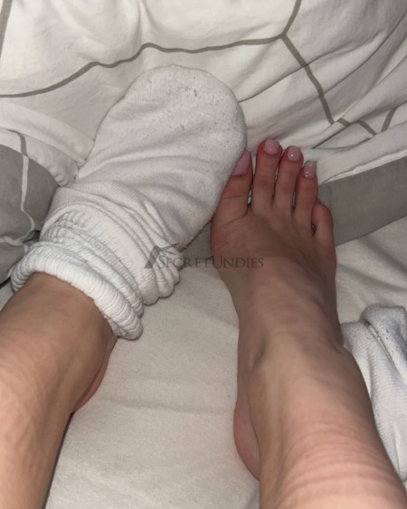 Weiße Getragene Sport -Socken aus Baumwolle