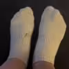 Weiße Sneakersocken 24 Std getragen