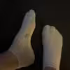 Weiße Sneakersocken 24 Std getragen