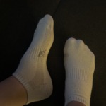 Weiße Sneakersocken 24 Std getragen