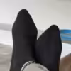 Schwarze Socken. 1 Tag lang getragen