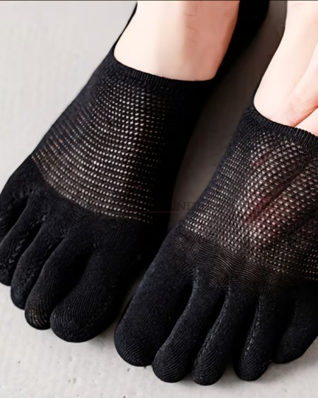Fingersocken Zehensocken Schwarz