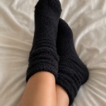 Schwarze Kuschelsocken – 2 Tage getragen