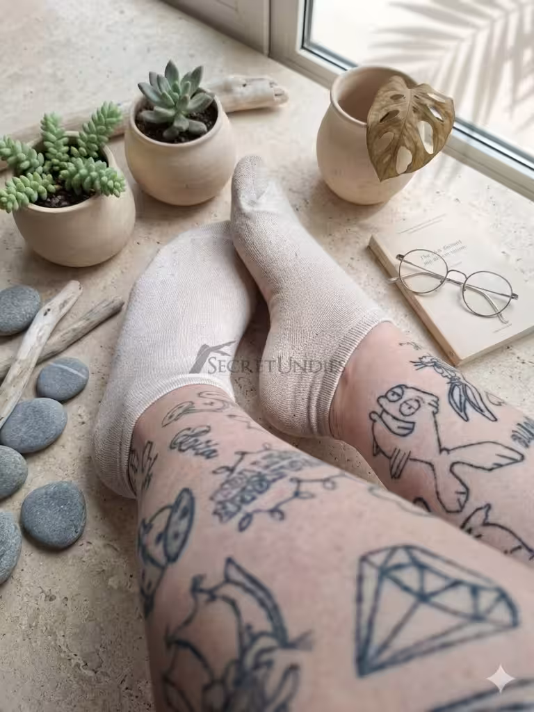 Beige Socken - 2 Tage getragen 2 Beige Socken - 2 Tage getragen – Bild 2