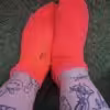 Sneaker Socken Neon-Orange 3 Tage getragen