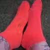 Sneaker Socken Neon-Orange 3 Tage getragen