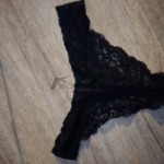 Schwarz Tanga Spitze