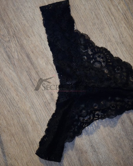 Schwarz Tanga Spitze