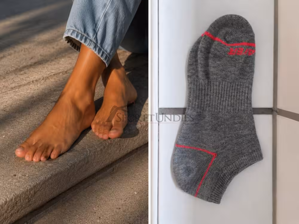 Authentisch getragene Sneaker Socken