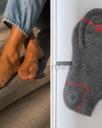 Authentisch getragene Sneaker Socken