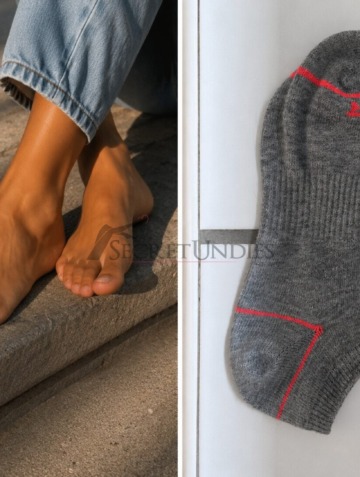 Authentisch getragene Sneaker Socken