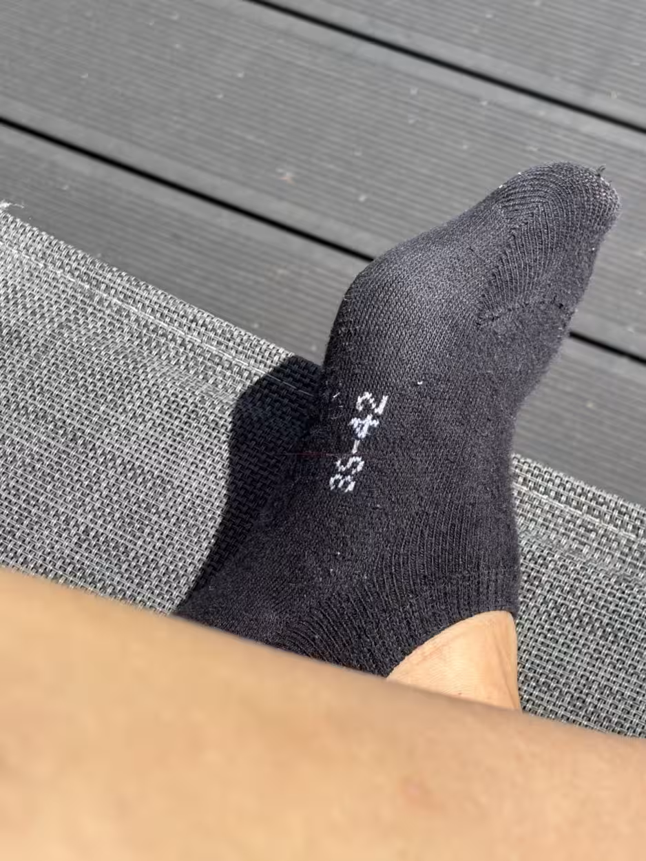 🖤 Schwarze Sneakersocken | 12 Stunden getragen | Gr. 39 – Bild 3