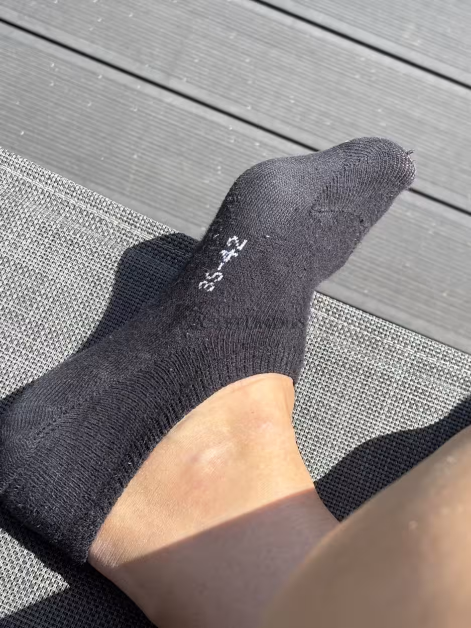 🖤 Schwarze Sneakersocken | 12 Stunden getragen | Gr. 39 – Bild 2