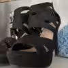 Offene schwarze High Heels