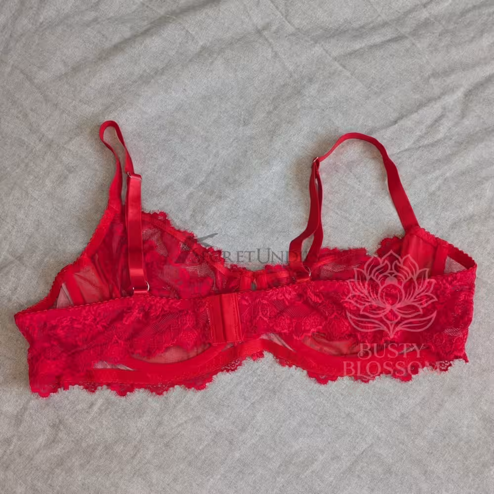Rote Versuchung - Transparenter roter Spitzen-BH (95G) - 2 Tage getragen – Bild 3