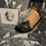 Schwarze Mesh-Socken mit Spitze – elegant, zart & verführerisch