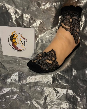 Schwarze Mesh-Socken mit Spitze – elegant, zart & verführerisch