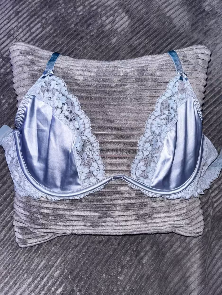 Blauer Satin - BH – Bild 2