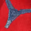 Blauer Spitzen Stringtanga