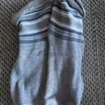Socken, blau, grau, angenehmer Geruch, zwei Tage getragen, beim Sport getragen