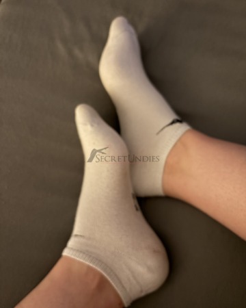 Weiße Sneakersocken 39-42, 16 Stunden getragen