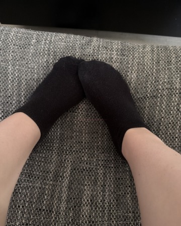 Getragene schwarze socken
